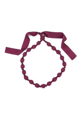 Magenta Silk Bamboo Bead Necklace 6