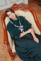 Alabaster Silk Cotton Bead Necklace 7