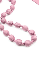 Mauve Taupe Silk Bead Necklace 5