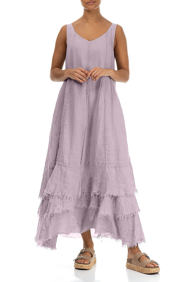 Maxi Lilac Gauze Linen Dress