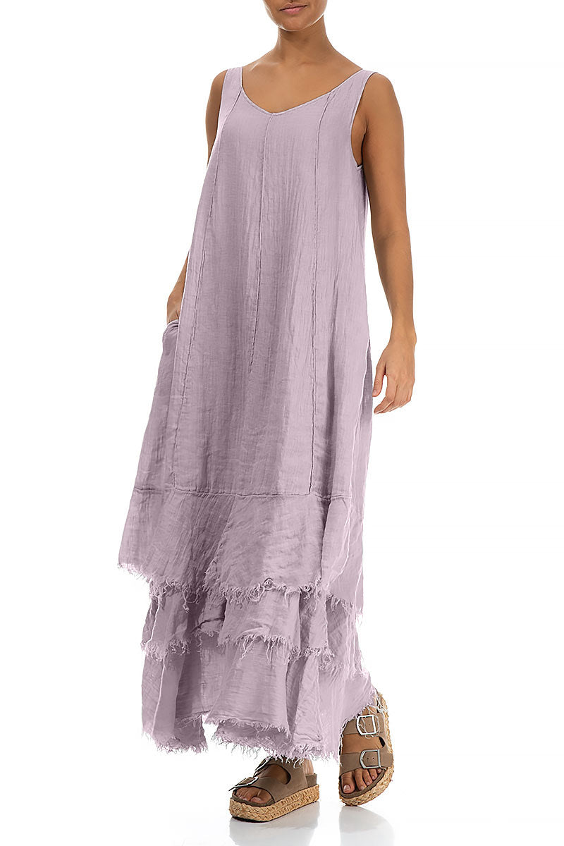 Maxi Lilac Gauze Linen Dress