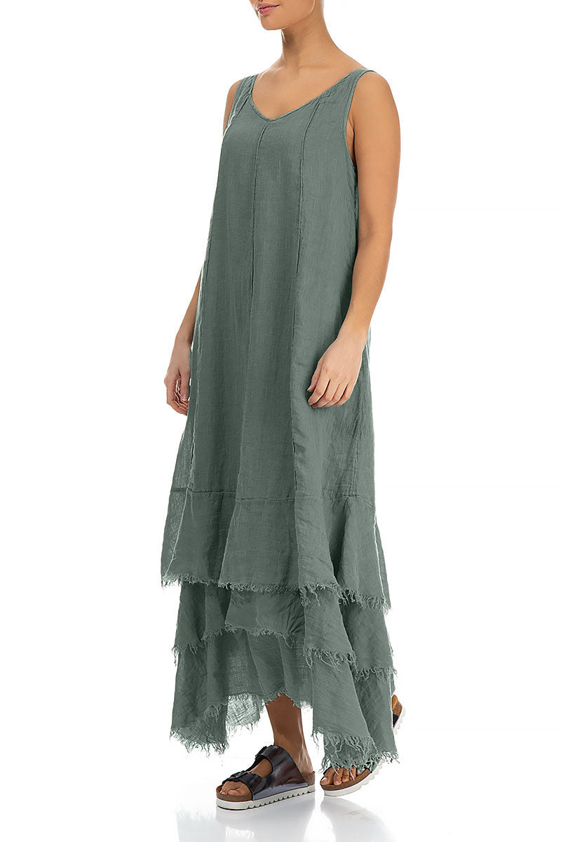 Robe longue en gaze de lin Sage