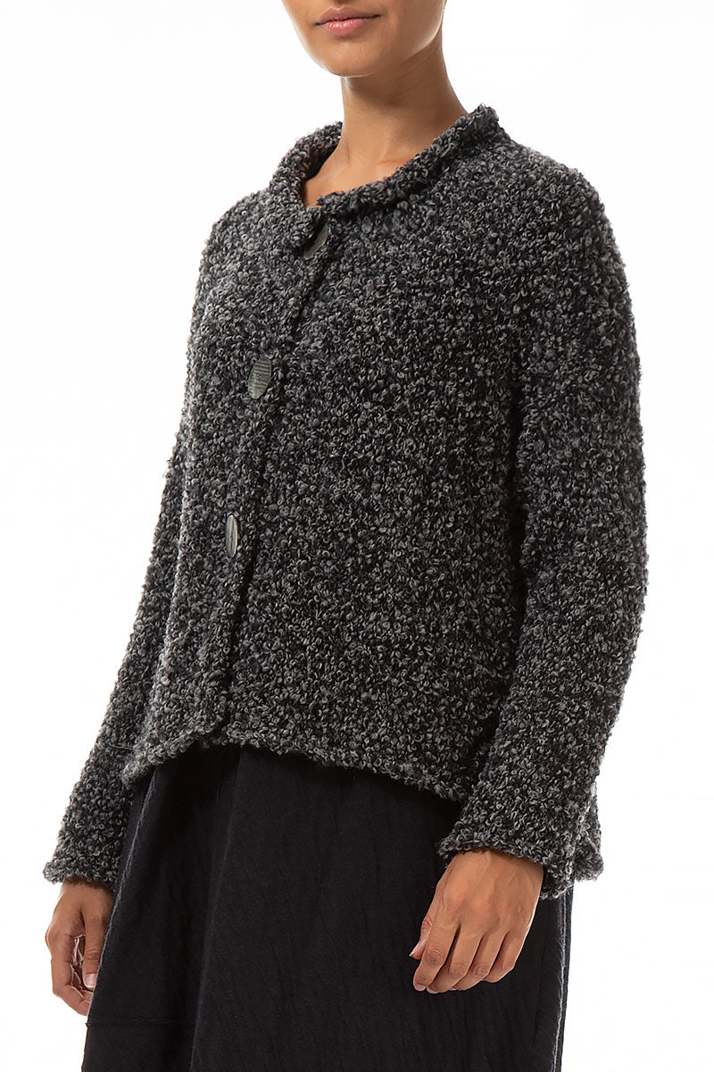 Mélange Grey Alpaca Wool Cardigan 3