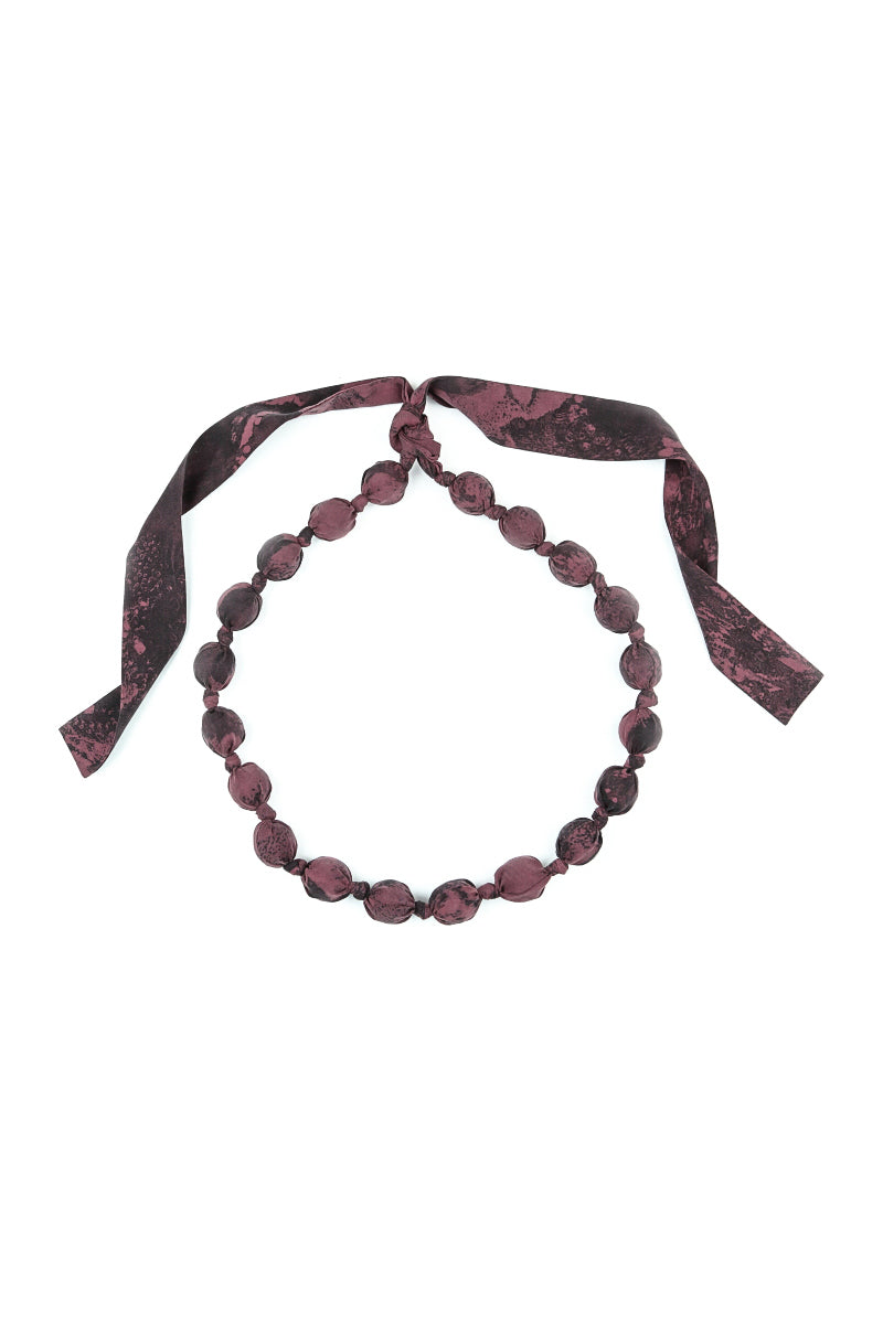 Merlot Alabaster Silk Cotton Bead Necklace 6