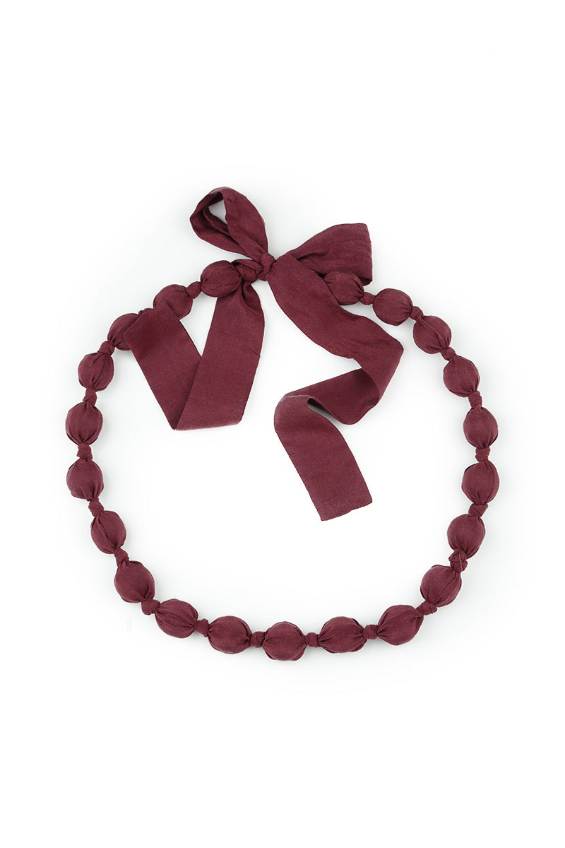 Merlot Silk Bamboo Bead Necklace 5