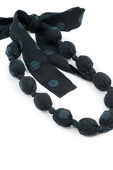Midnight Blue Dotty Silk Bead Necklace 5