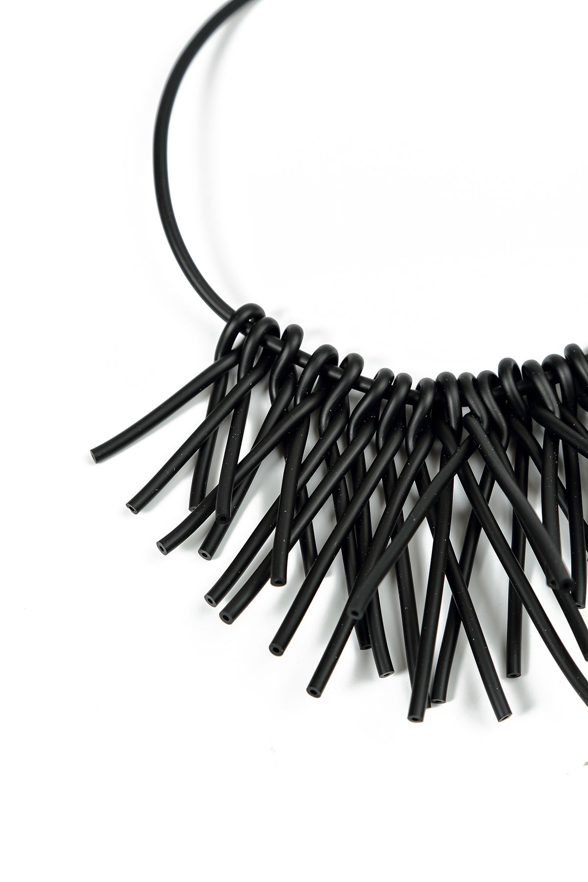 Midnight Cluster Black Rubber Necklace 5