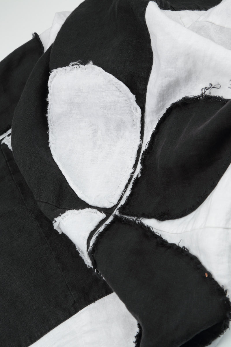 Monochrome Petal Linen Dress 6