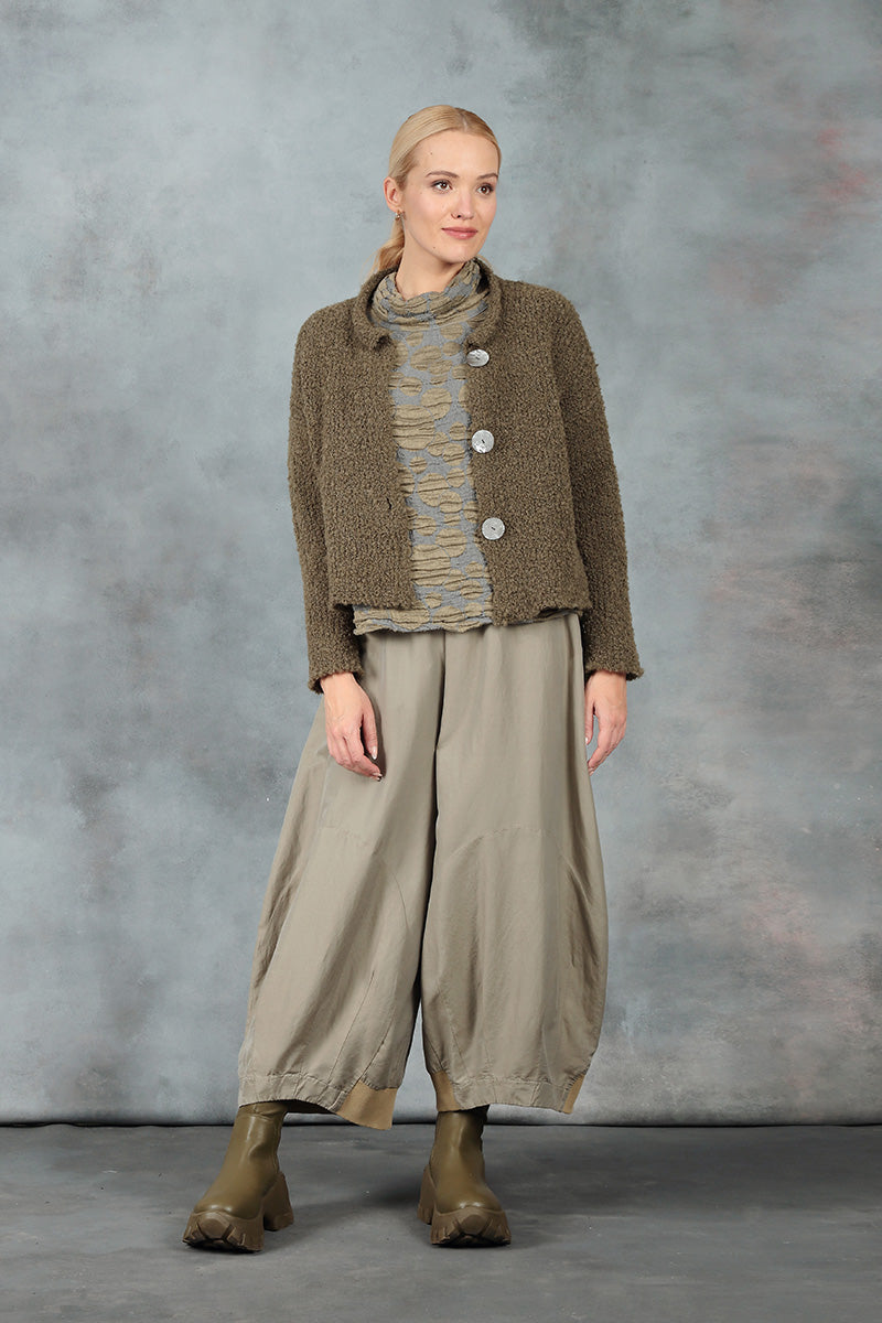 Moss Brown Alpaca Wool Cardigan 5