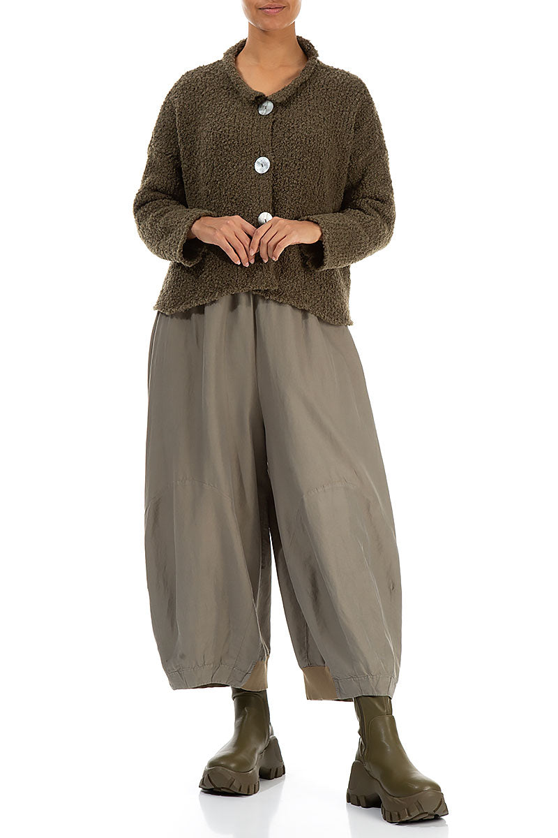 Moss Brown Alpaca Wool Cardigan 4