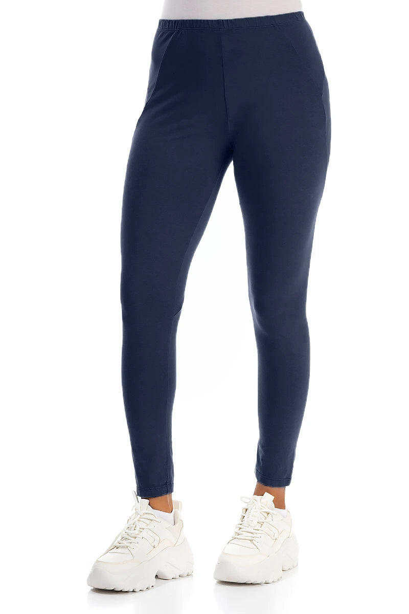 Navy Cotton Leggings