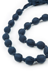 Navy Silk Bead Necklace 5