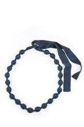 Navy Silk Bead Necklace 6