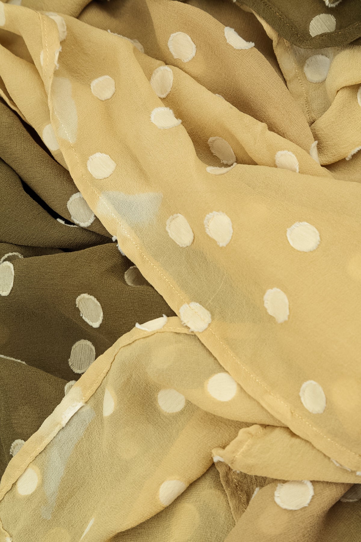 Olive Light Dotty Ombre Silk Scarf 5
