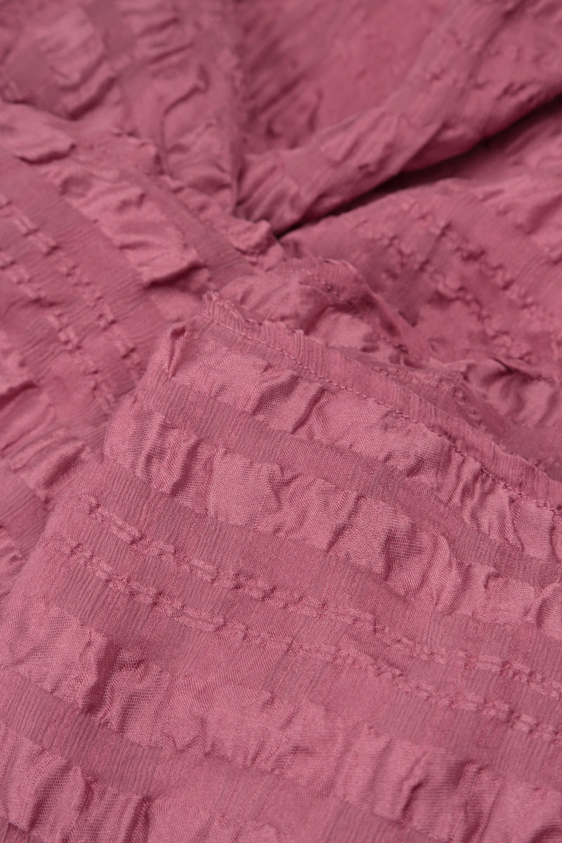 Veste ouverte en soie texturée rubis antique