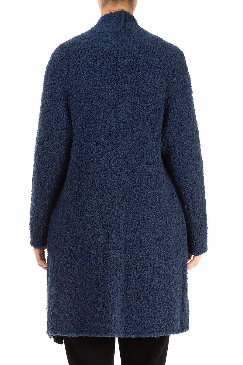 Open Blue Violet Alpaca Wool Coat Cardigan 2