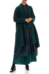 Open Emerald Circle Silk Linen Jacket 3
