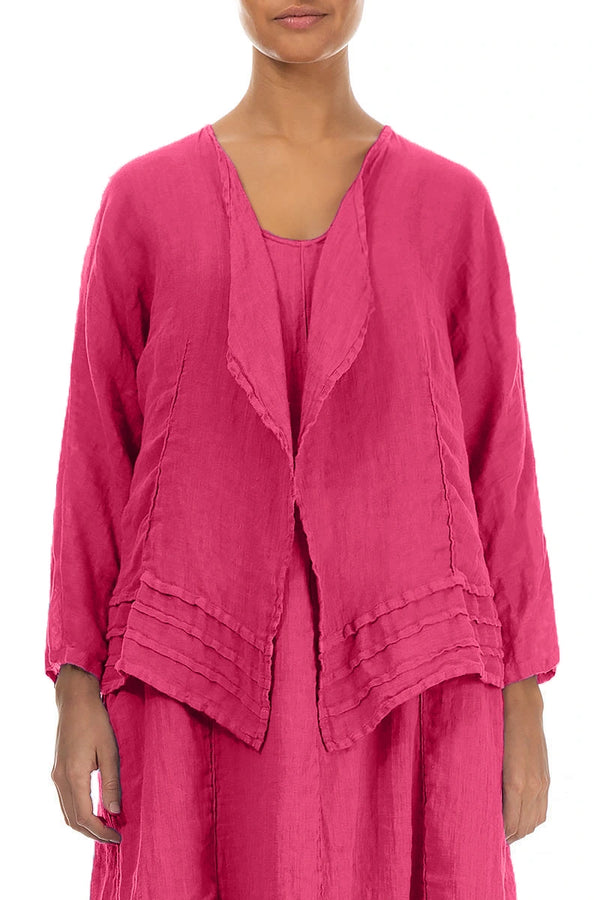 Open Fuchsia Gauze Linen Jacket 1