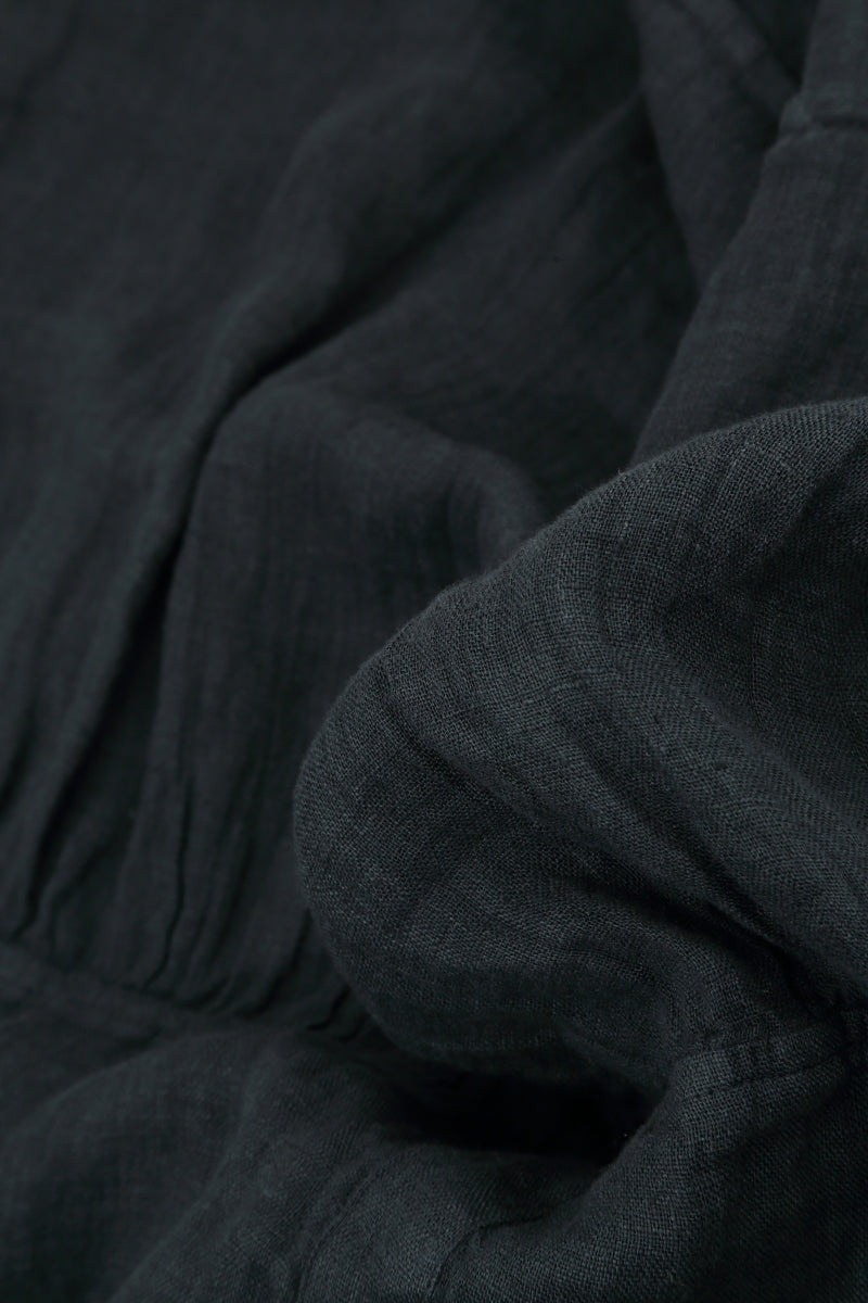 Open Graphite Gauze Linen Jacket 5