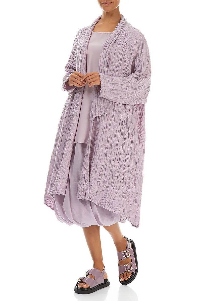 Open Lilac Circle Silk Linen Jacket 3