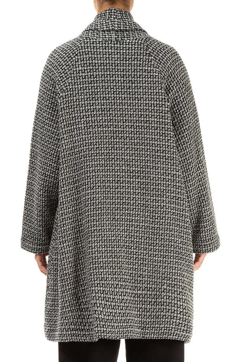 Offener Mantel aus grauer Schurwolle - Jacke