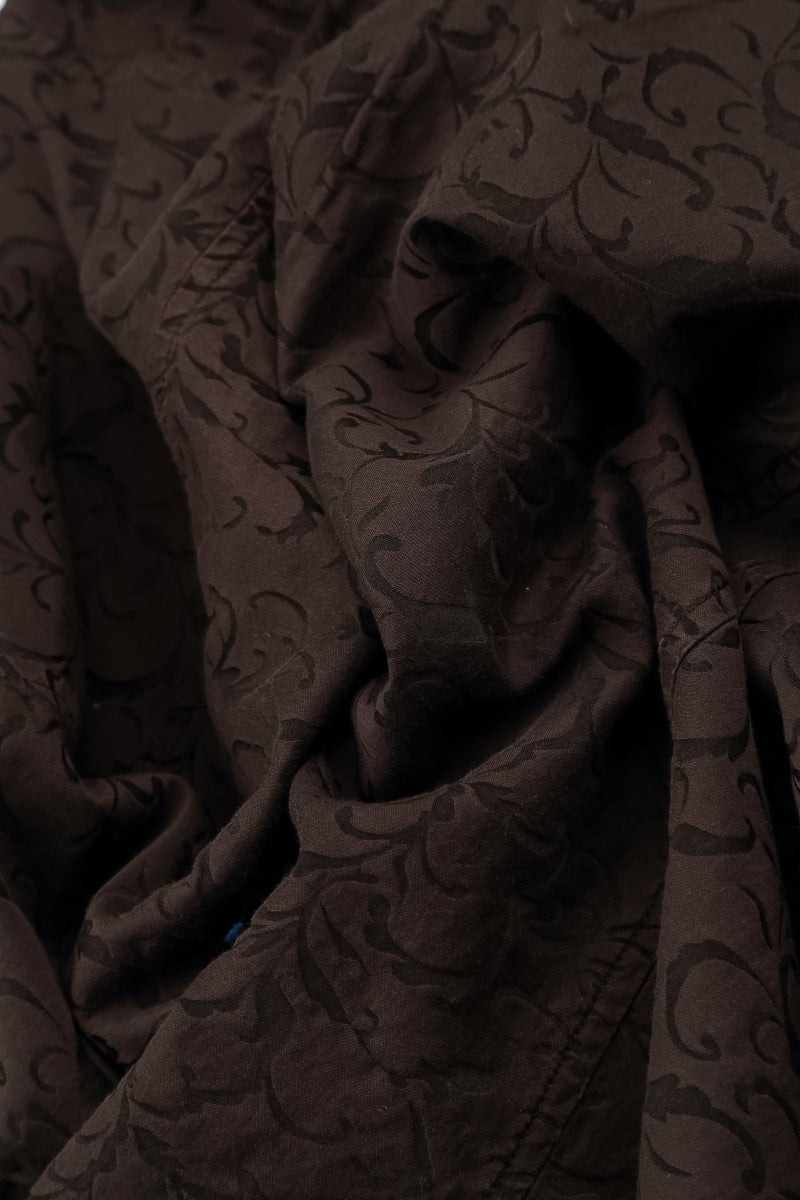 Ornamented Forest Brown Silk Cotton Jacket 5