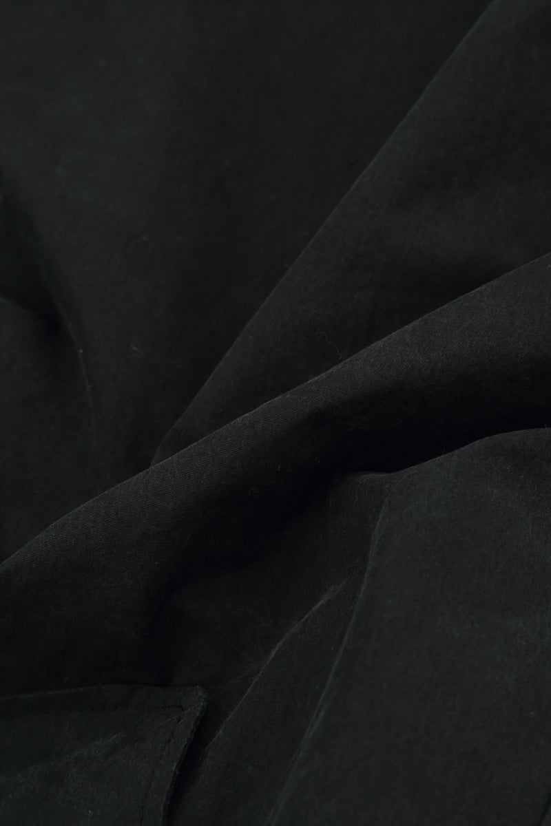 Roll Up Black Cotton Trousers 5
