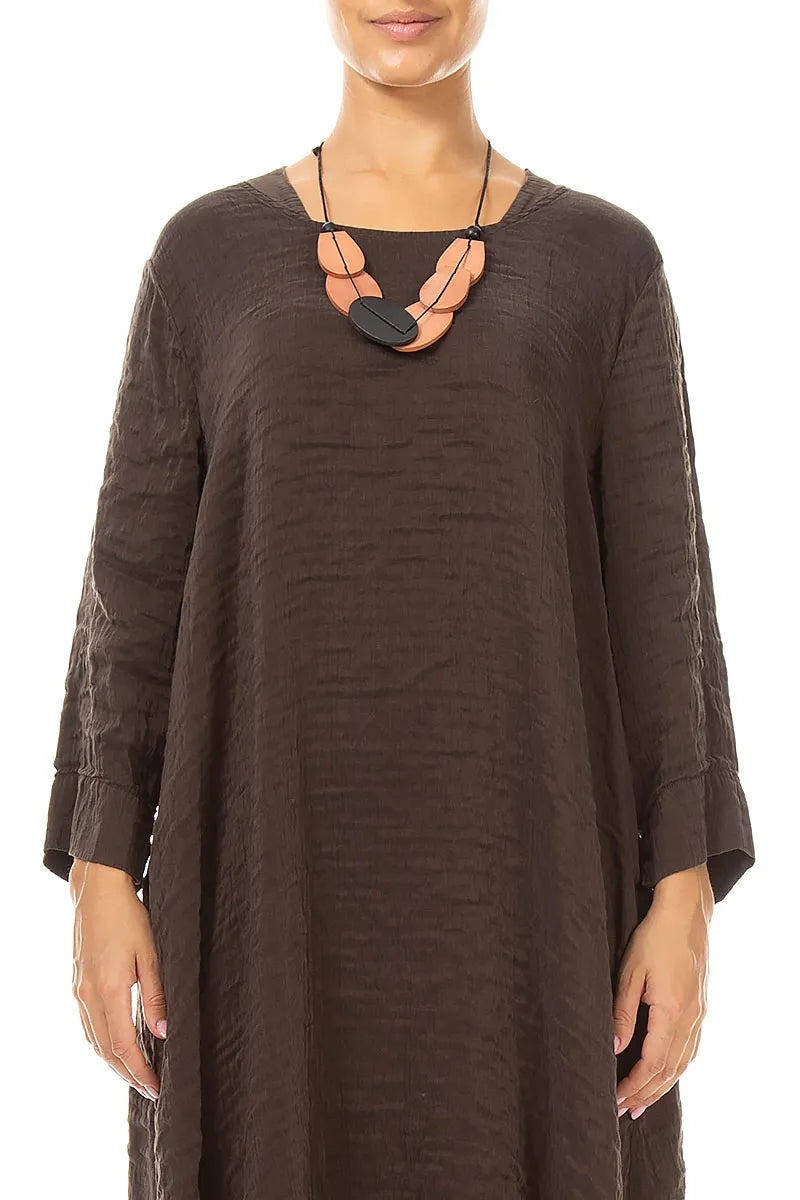 Peach Balance Wood Necklace 1