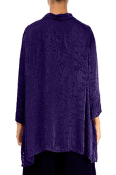 Royal Purple Devoré Feather Silk Shirt 2