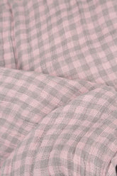 Pink Check Linen Jacket Blouse 6