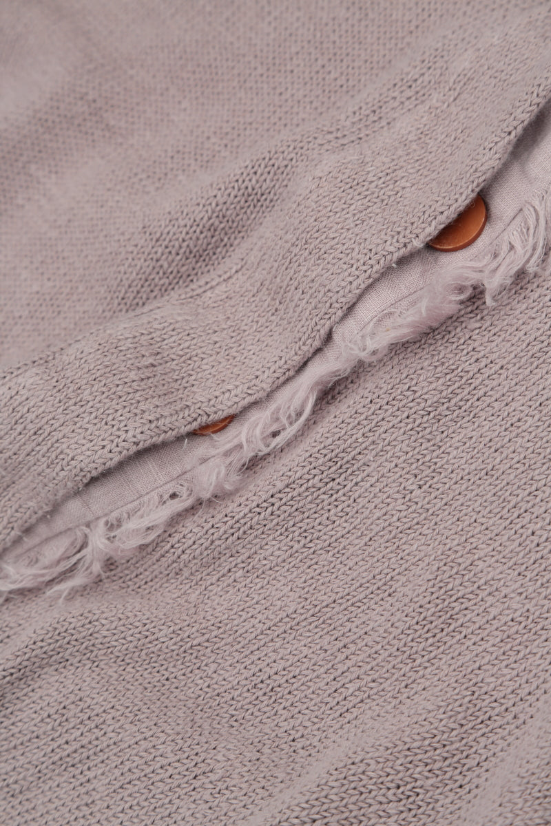 Raw Edge Greige Linen Cardigan 5