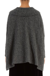 Relaxed Collar Grey Wool Sweater 2