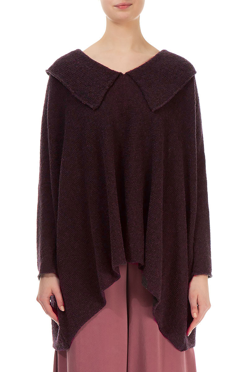 Relaxed Collar Mulberry Wool Sweater 1