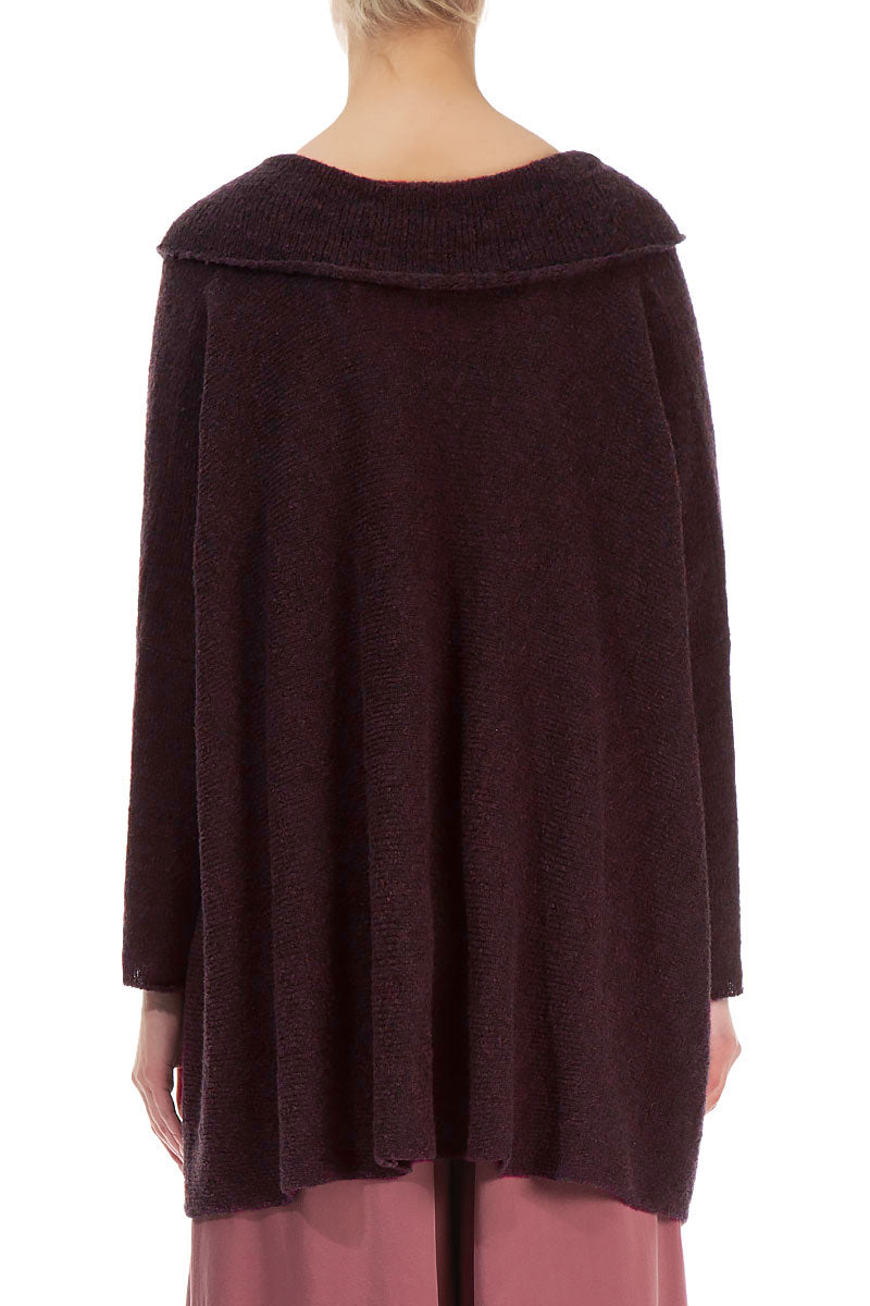 Relaxed Collar Mulberry Wool Sweater 2