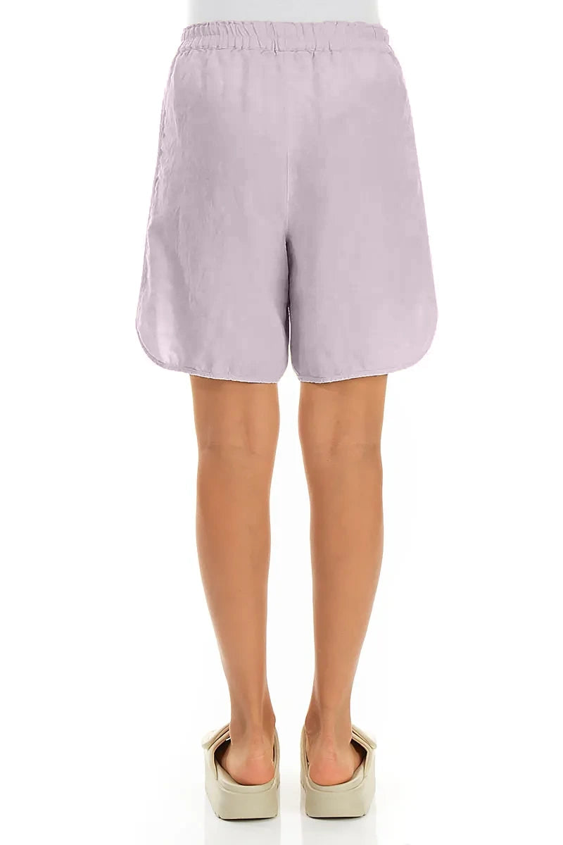 Entspannte Fliederfarbene Leinen-Shorts mit Seitenschlitz