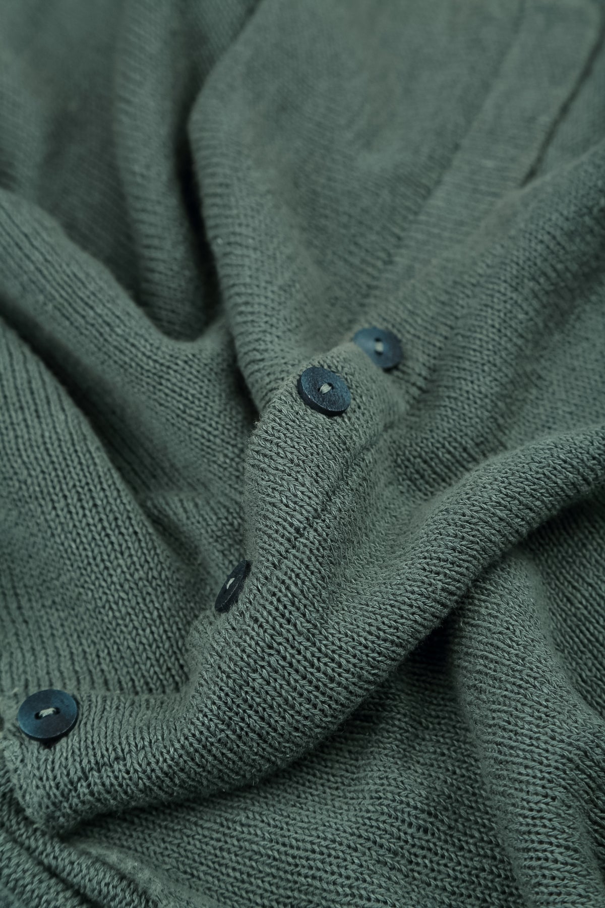 Ribbed Hem Sage Linen Cardigan 5