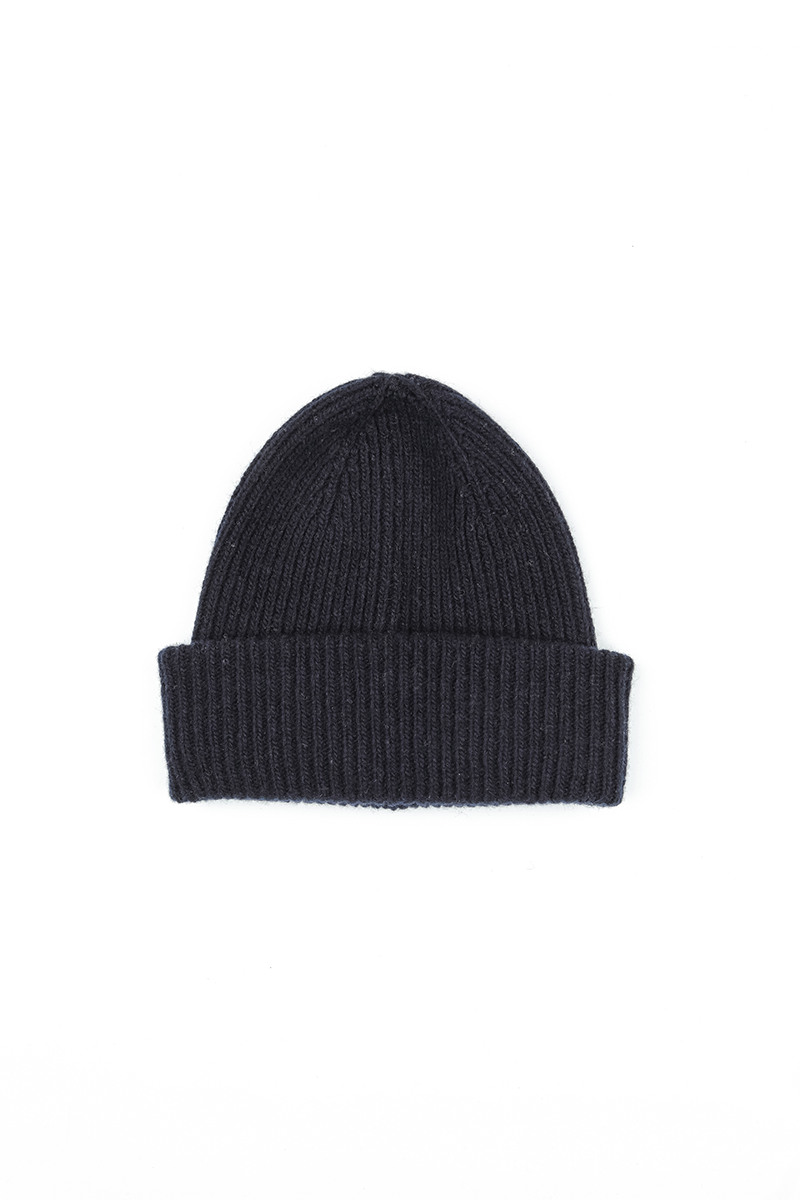 Navy Soft Wool Beanie Hat