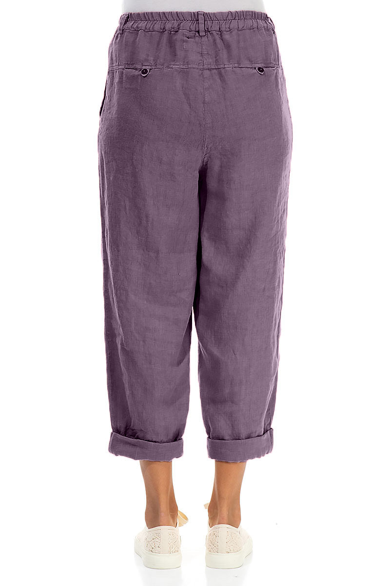 Pantalon en lin Amethyst avec revers
