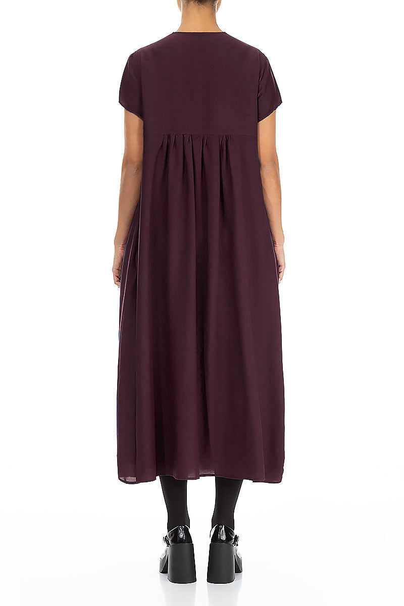 Romantic Deep Plum Silk Bamboo Dress 3
