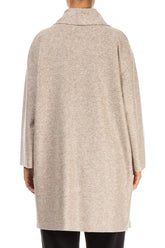 Rose Collar Beige Wool Jacket 2