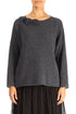 Rosette Dark Grey Wool Sweater 1