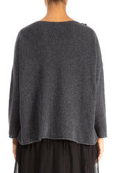 Rosette Dark Grey Wool Sweater 2