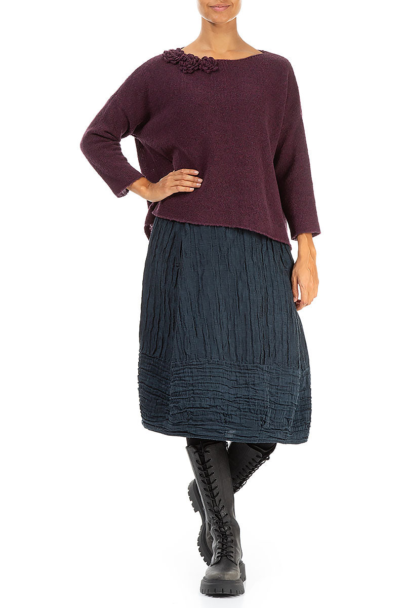 Rosette Mulberry Wool Sweater 4