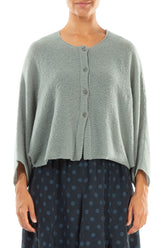 Rounded Pistachio Wool Cardigan 1