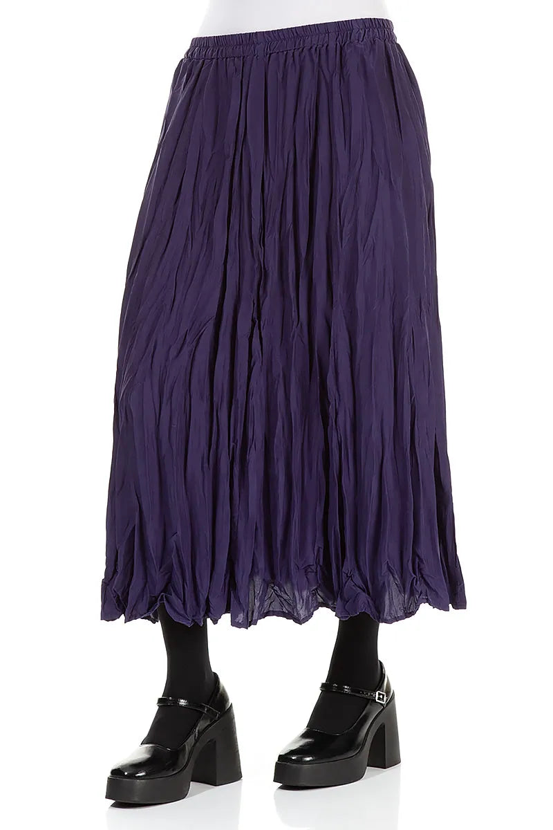 Royal Purple Crumpled Pure Silk Skirt 3