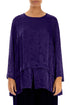 Royal Purple Devoré Feather Silk Blouse 1
