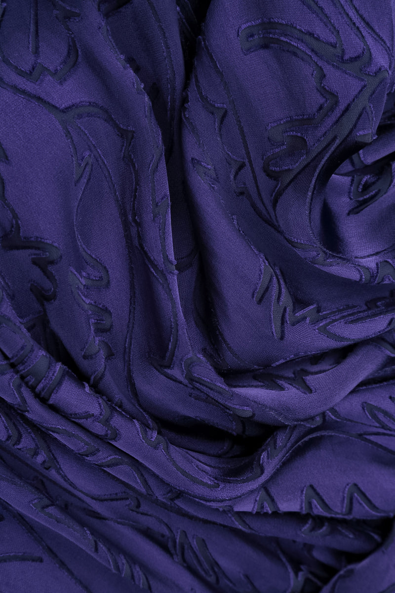Royal Purple Devoré Feather Silk Blouse 5