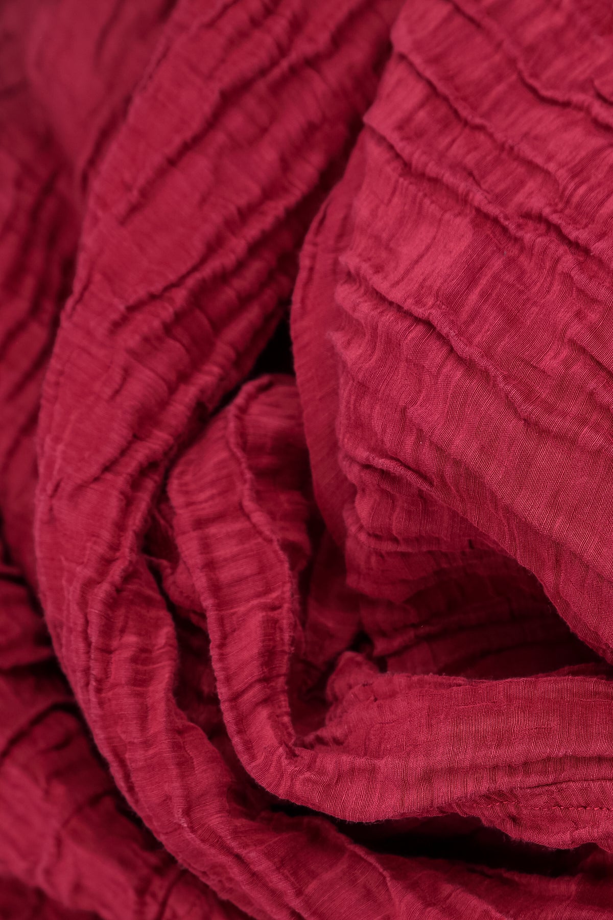 Ruby Crinkled Silk Linen Scarf