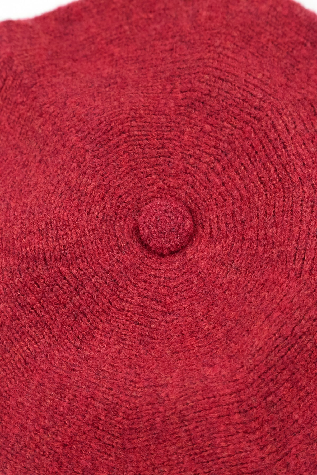 Ruby Red Knitted Wool Beret 5