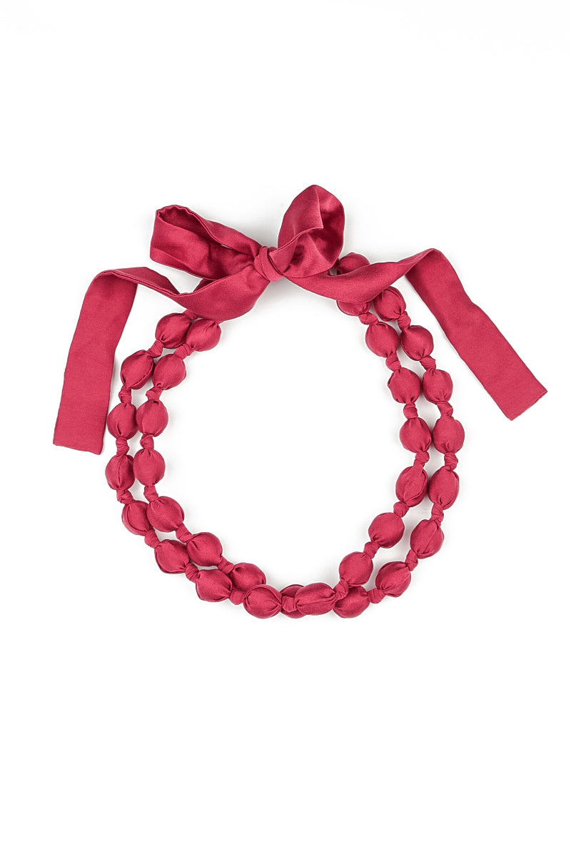 Ruby Silk Fine Bead Necklace